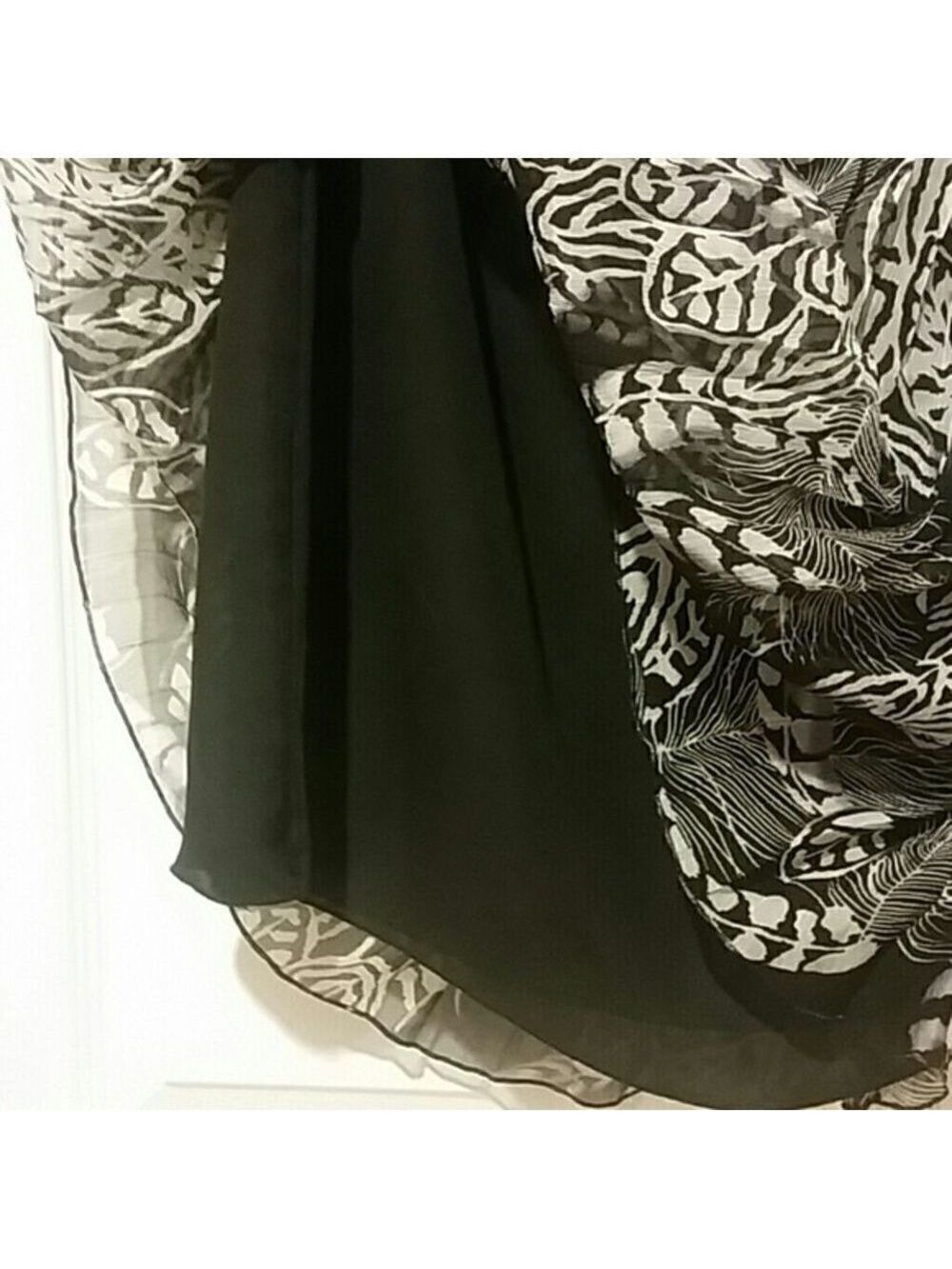 wd NY SILK REPEAT PLEAT FLOWY LINED SKIRT - Picture 4 of 4